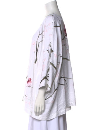 Eskandar Linen Printed Blouse