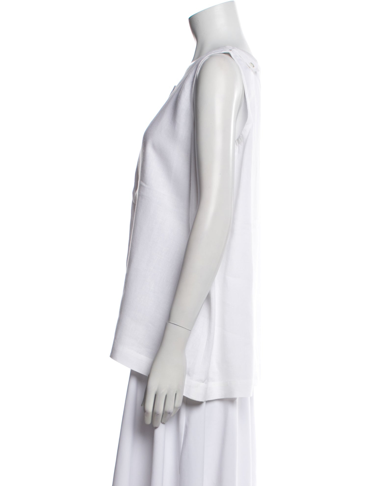 Eskandar Linen Scoop Neck Top