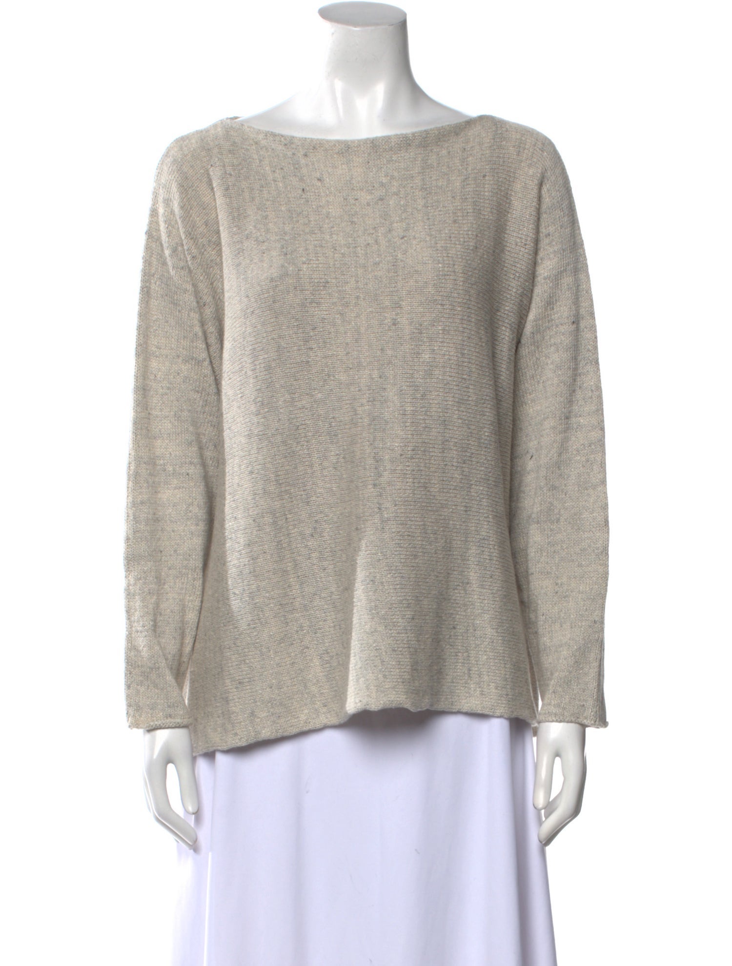 Eskandar Linen Bateau Neckline Sweater