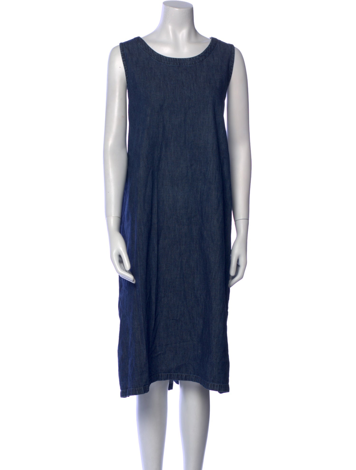 Eskandar Scoop Neck Midi Length Dress