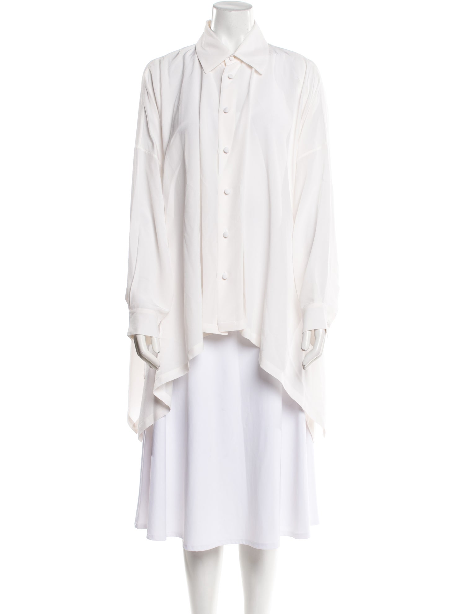 Eskandar Silk Long Sleeve Button-Up Top w/ Tags