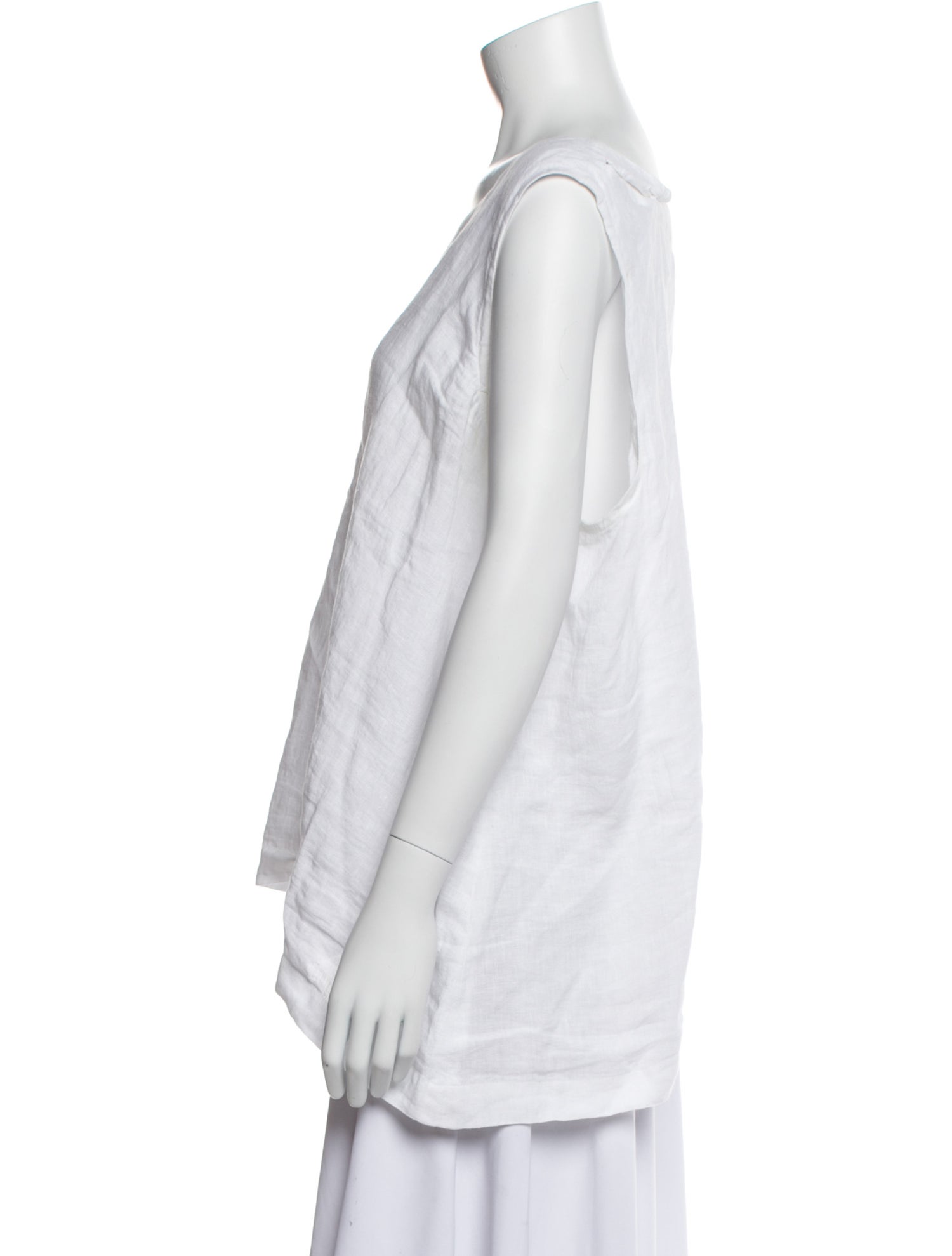 Eskandar Linen Scoop Neck Top