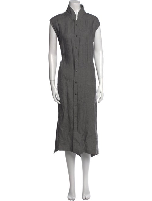 Eskandar Linen Midi Length Dress