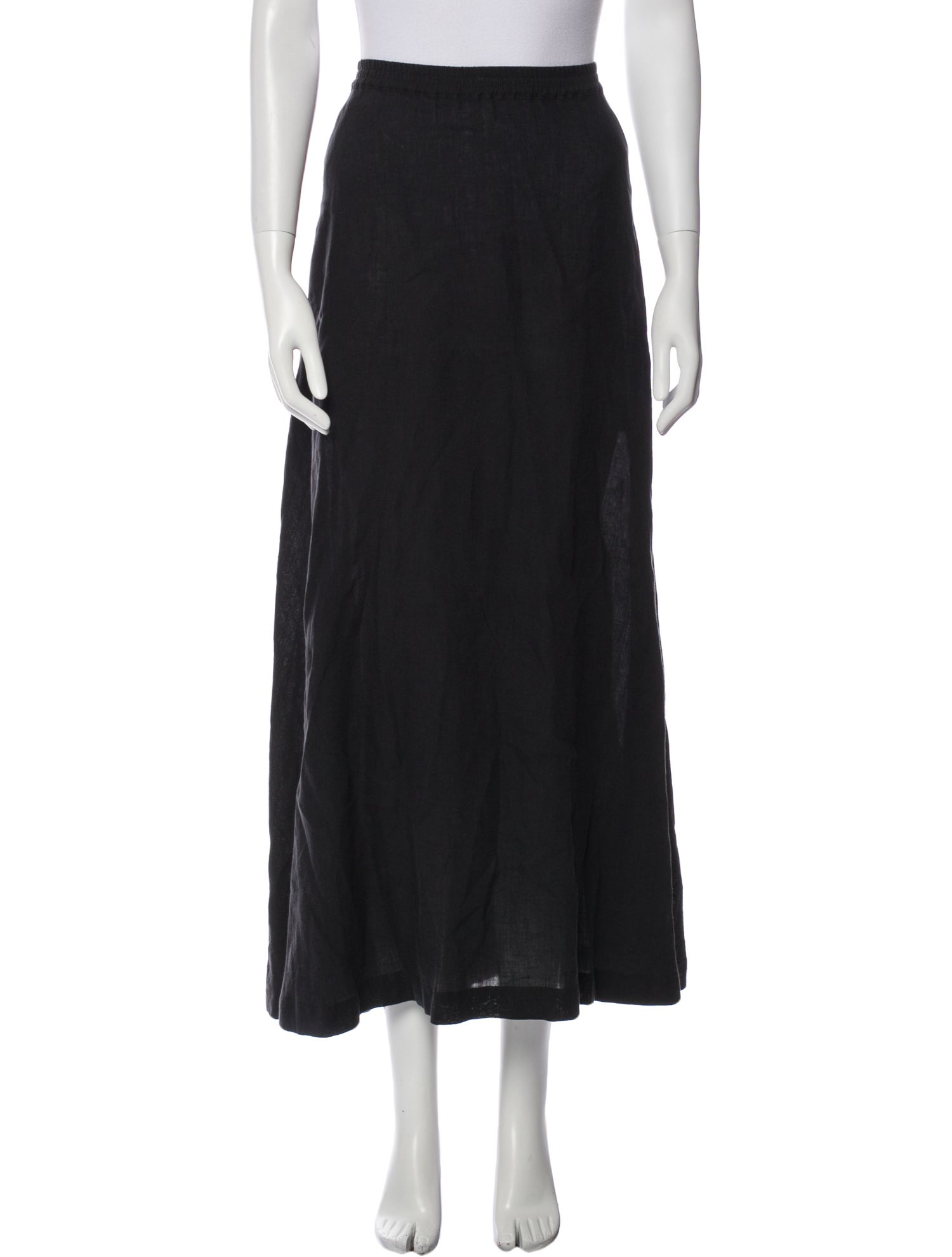 Eskandar Linen Midi Length Skirt