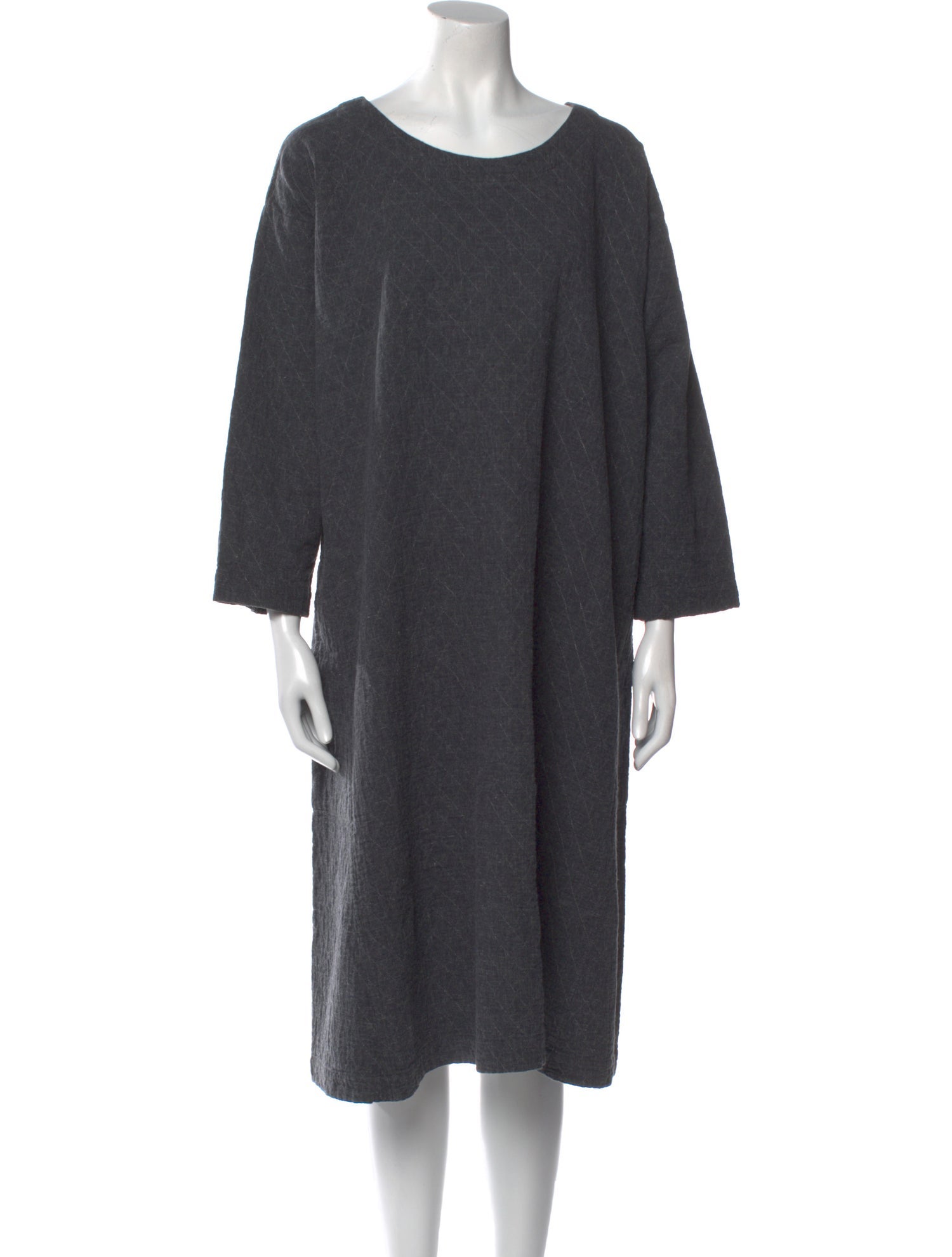 Eskandar Scoop Neck Midi Length Dress