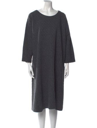 Eskandar Scoop Neck Midi Length Dress