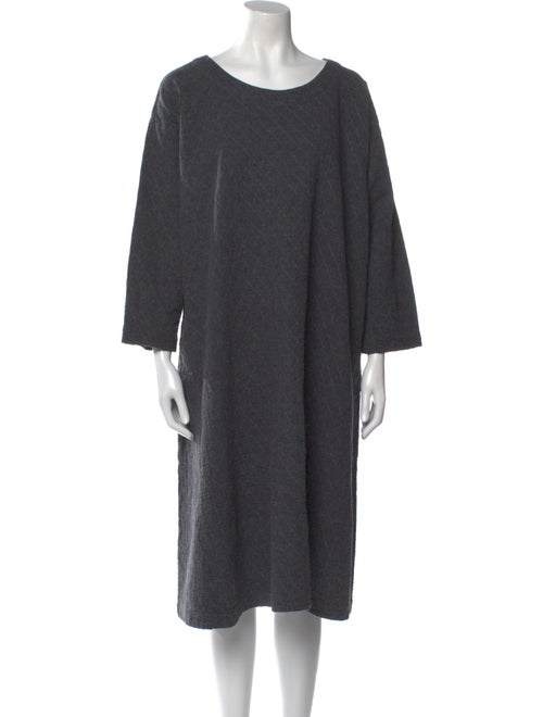 Eskandar Scoop Neck Midi Length Dress