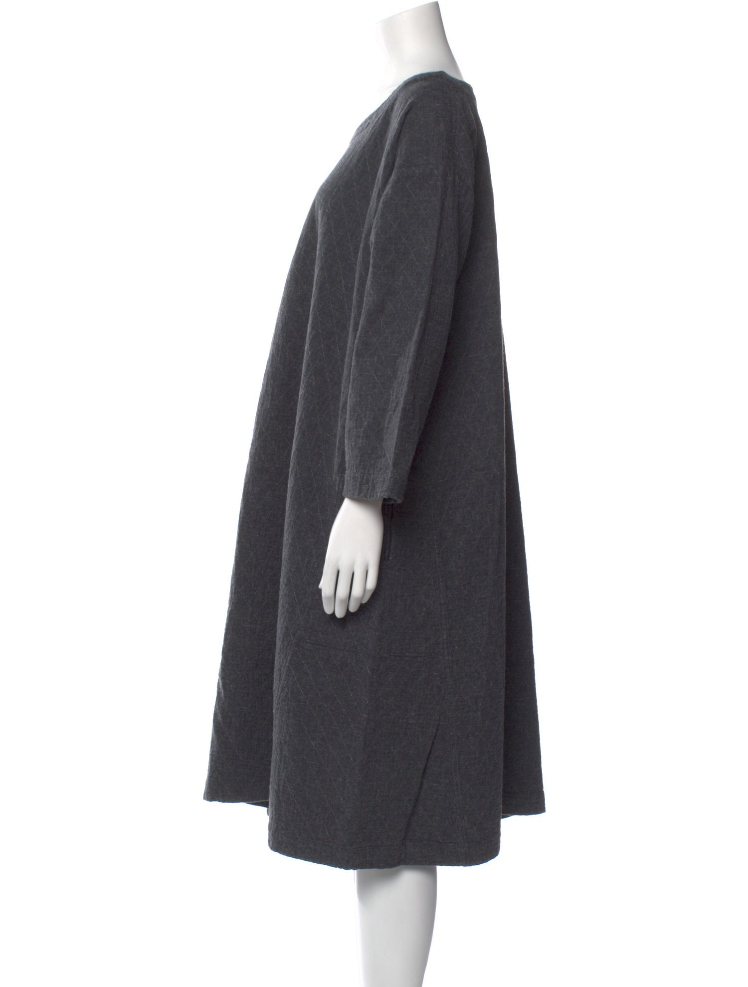 Eskandar Scoop Neck Midi Length Dress