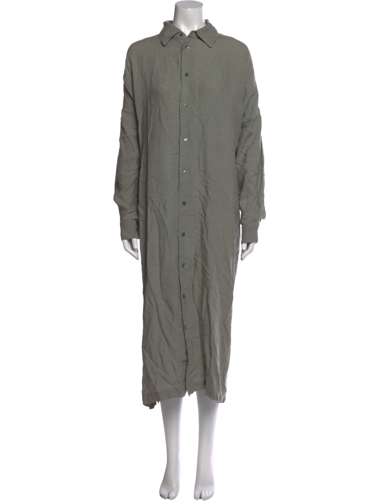 Eskandar Linen Midi Length Dress