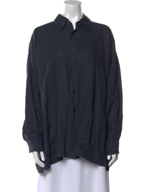 Eskandar Linen Long Sleeve Button-Up Top