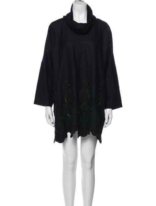 Eskandar Turtleneck Midi Length Dress