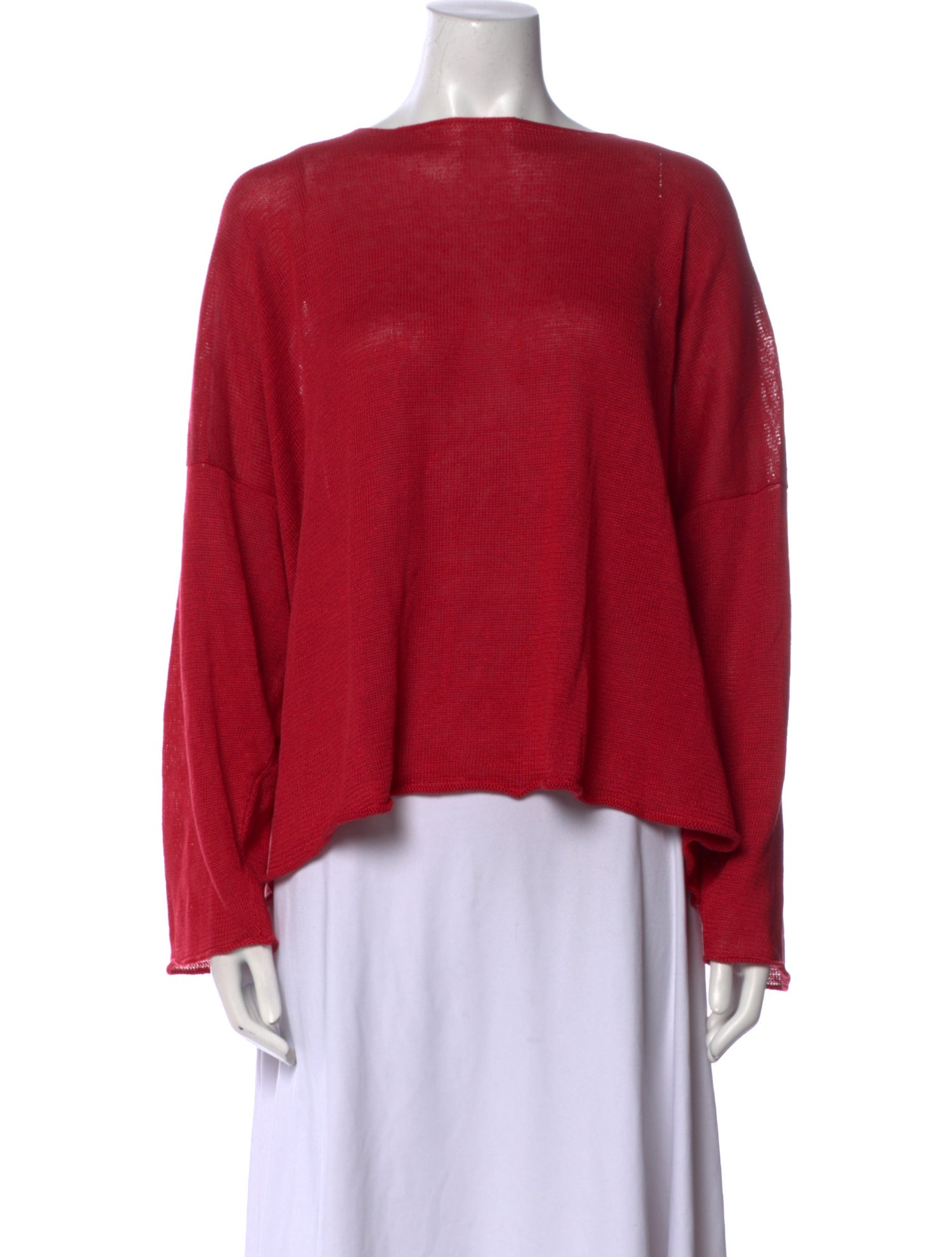 Eskandar Linen Bateau Neckline Crop Top