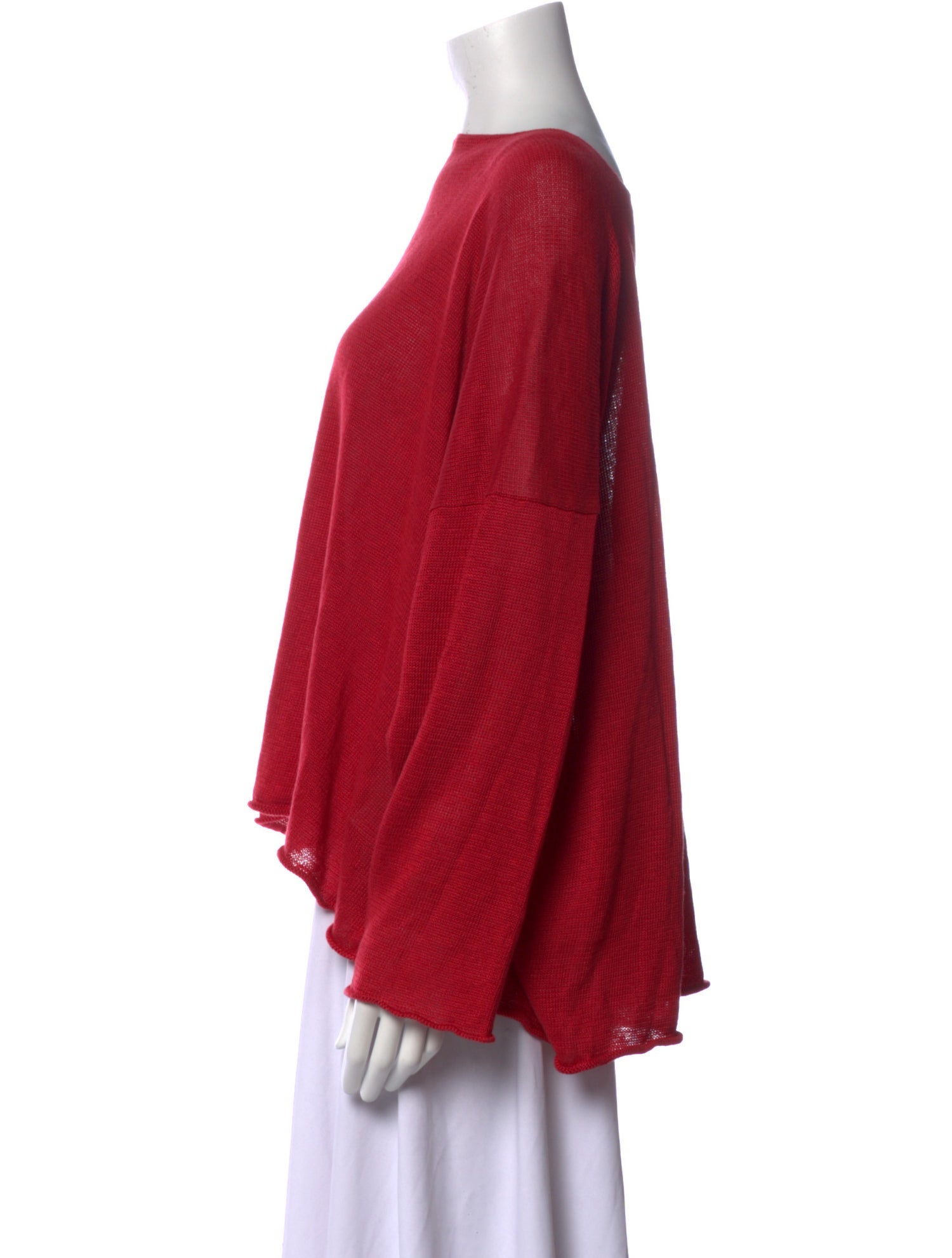 Eskandar Linen Bateau Neckline Crop Top