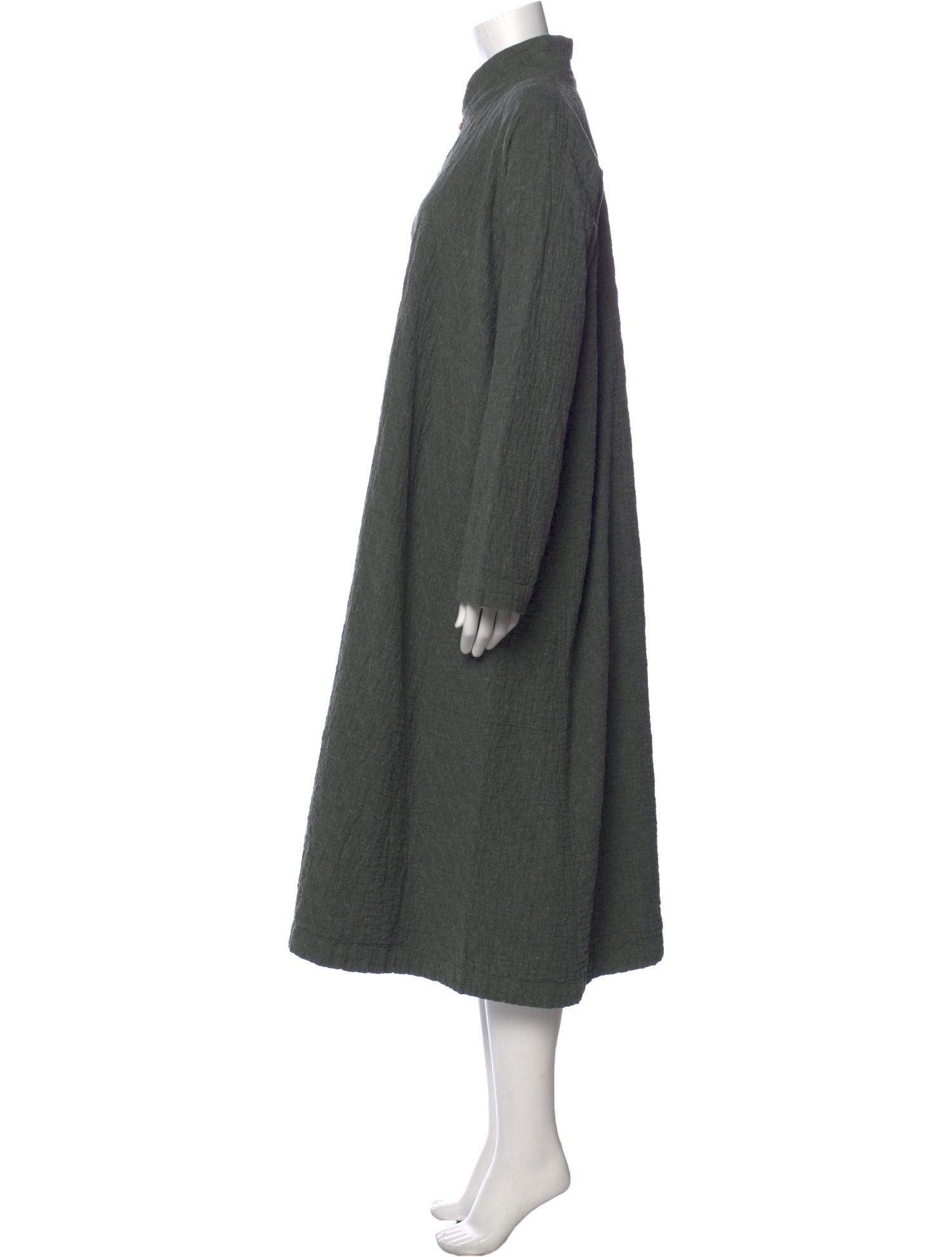 Eskandar Mock Neck Midi Length Dress