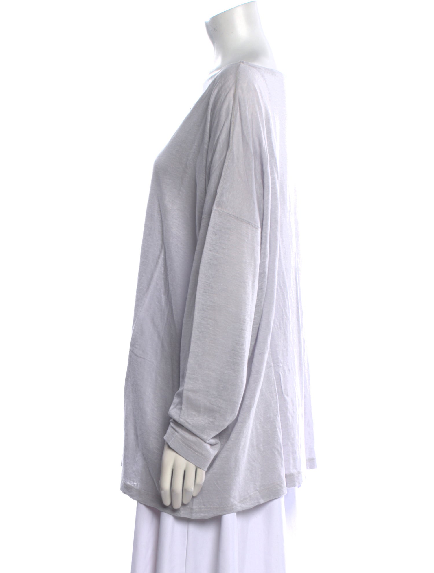 Eskandar Linen Bateau Neckline Tunic