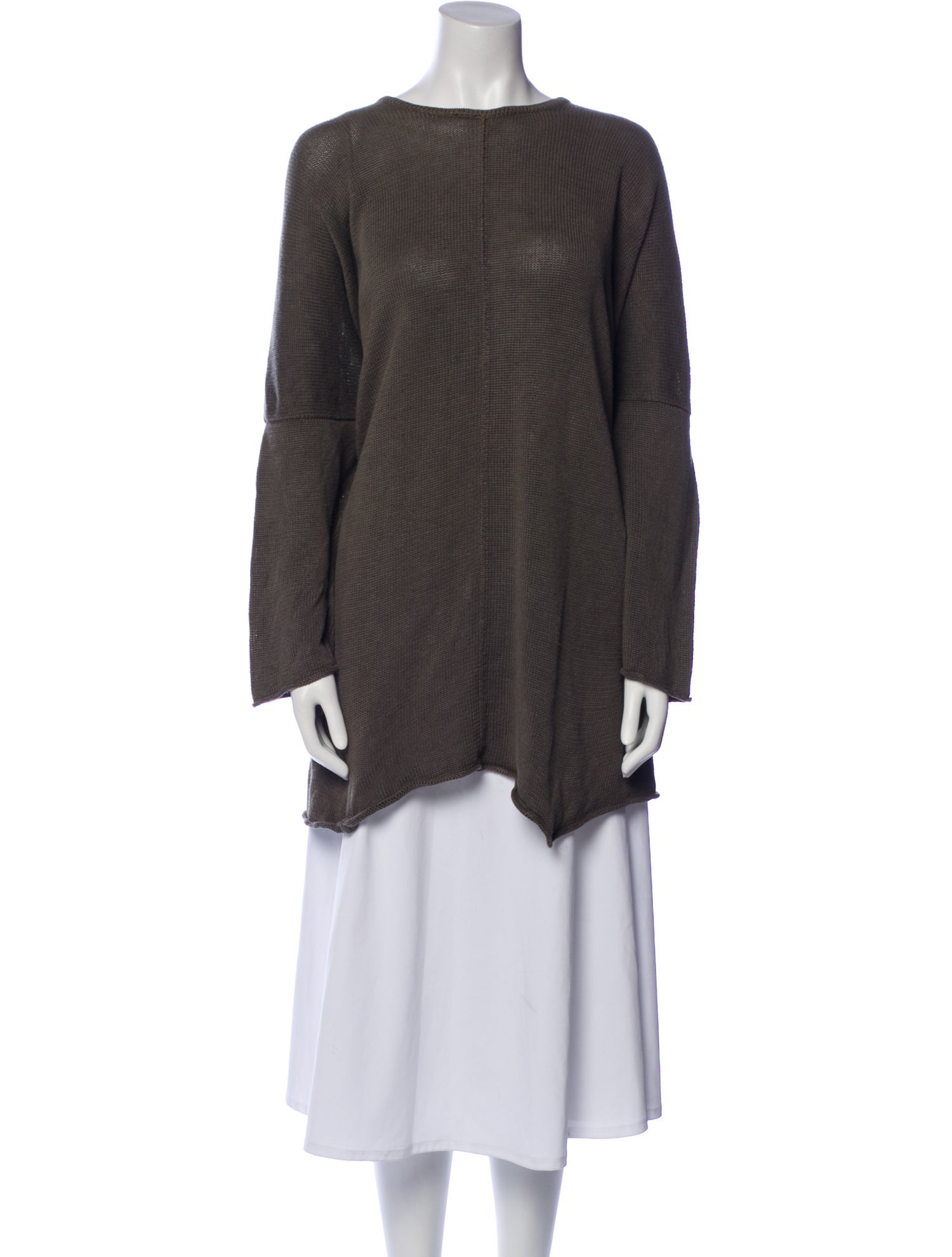 Eskandar Linen Bateau Neckline Sweater
