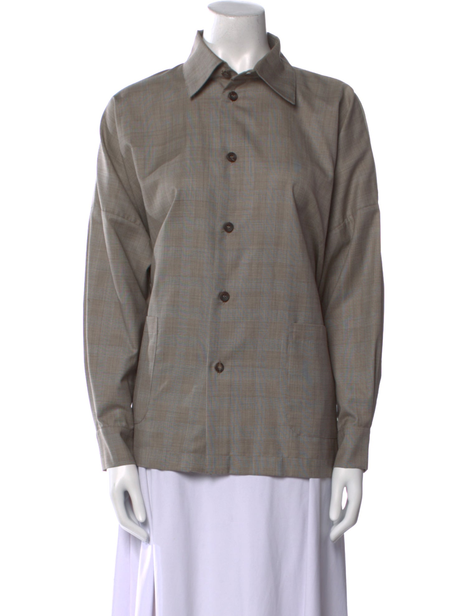 Eskandar Silk Long Sleeve Button-Up Top