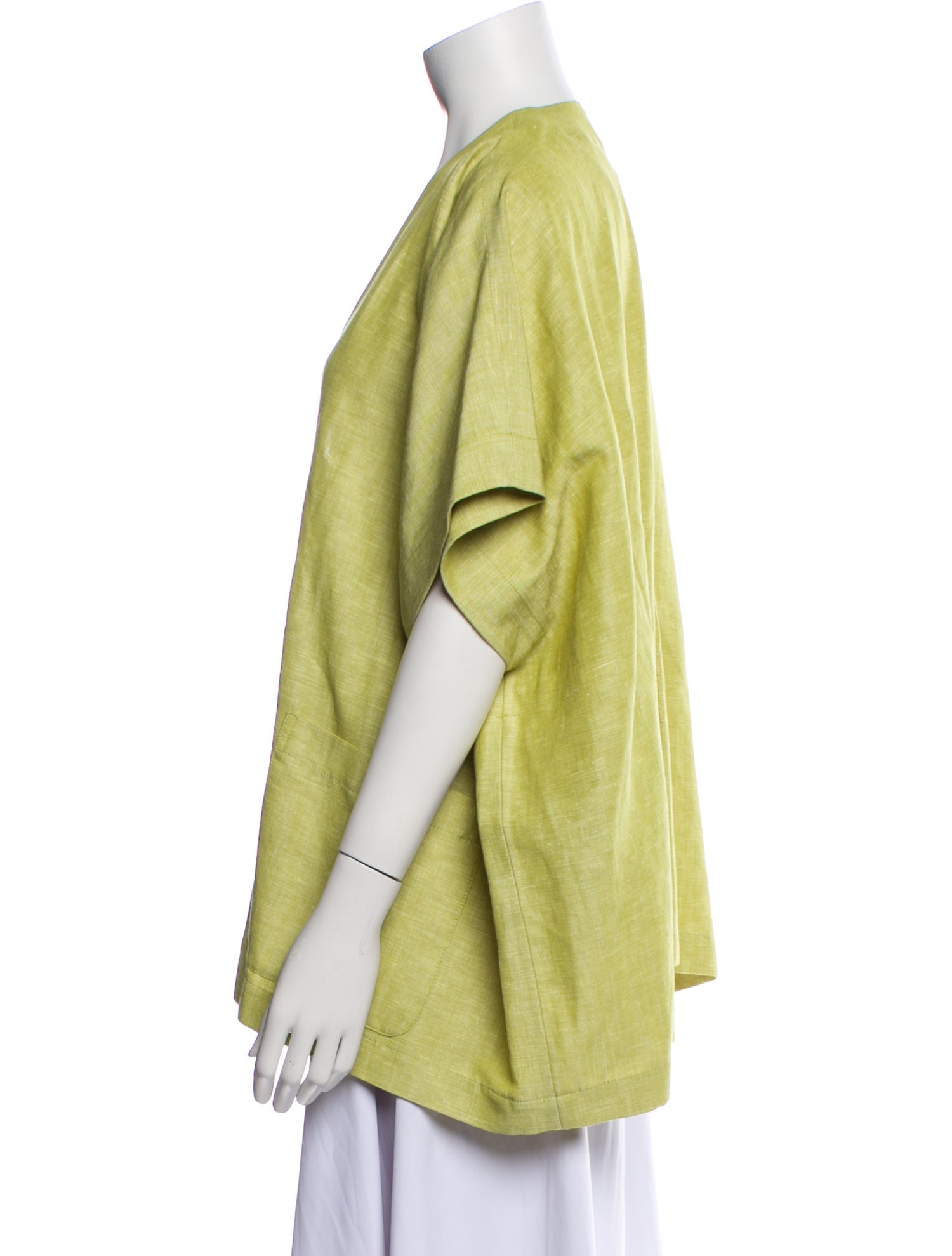 Eskandar Linen V-Neck Button-Up Top