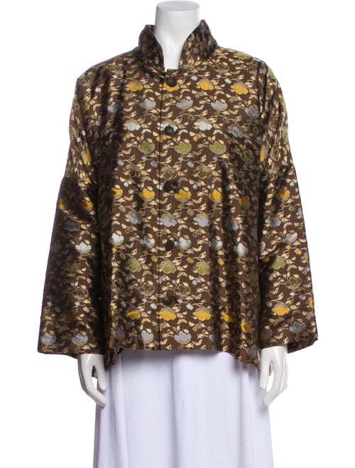 Eskandar Silk Floral Print Evening Jacket