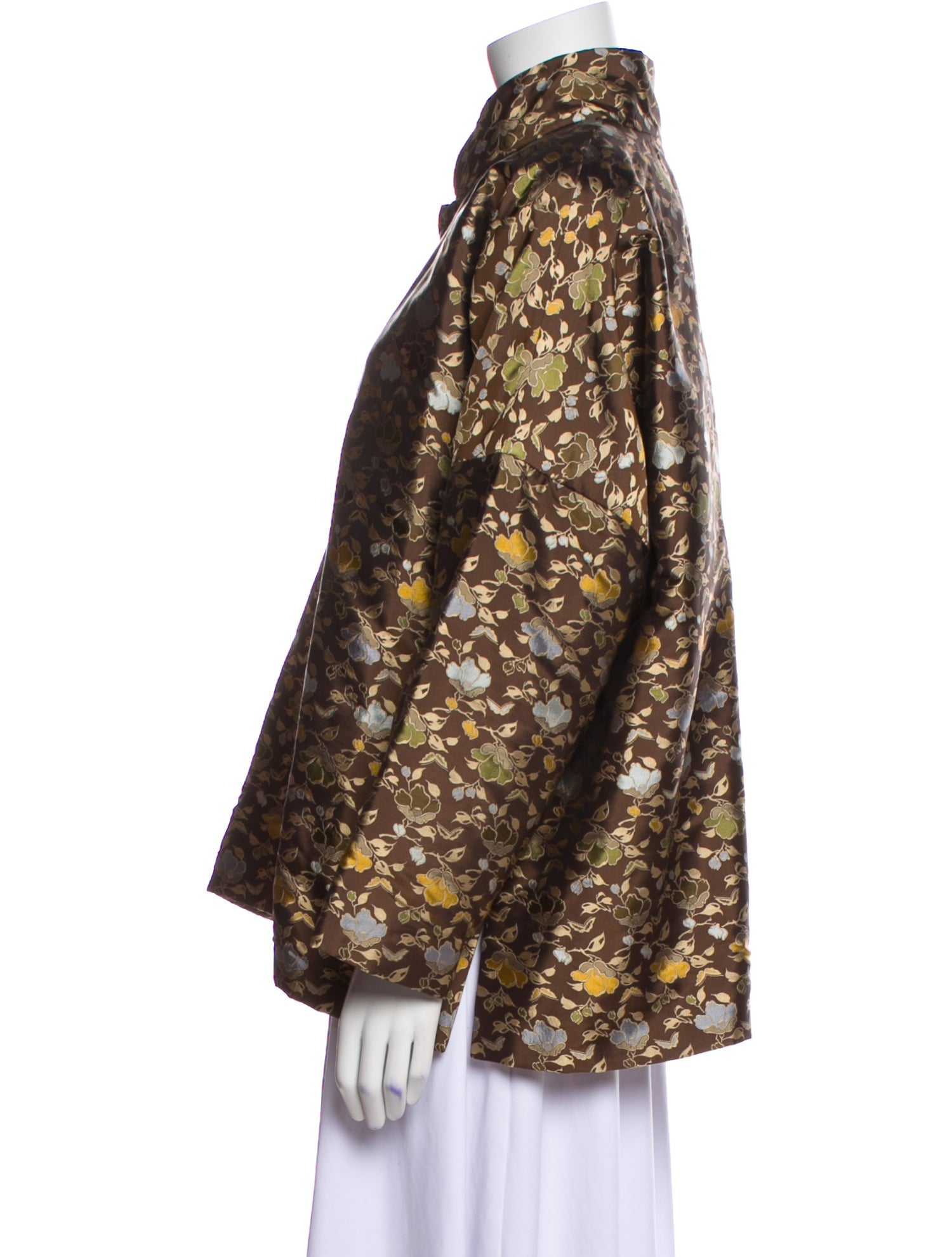Eskandar Silk Floral Print Evening Jacket