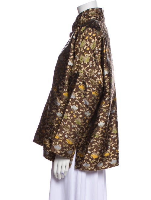 Eskandar Silk Floral Print Evening Jacket