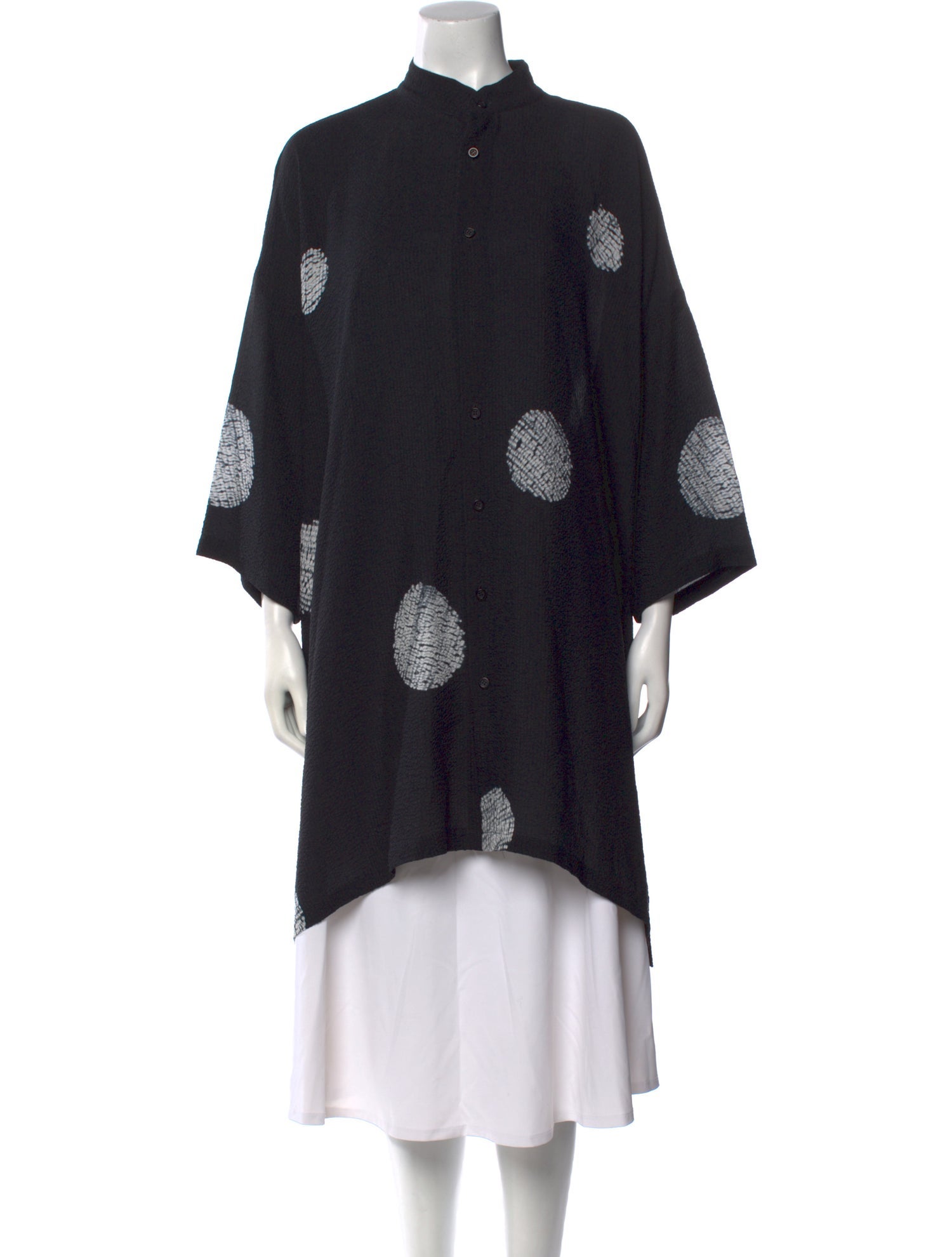 Eskandar Silk Polka Dot Print Tunic