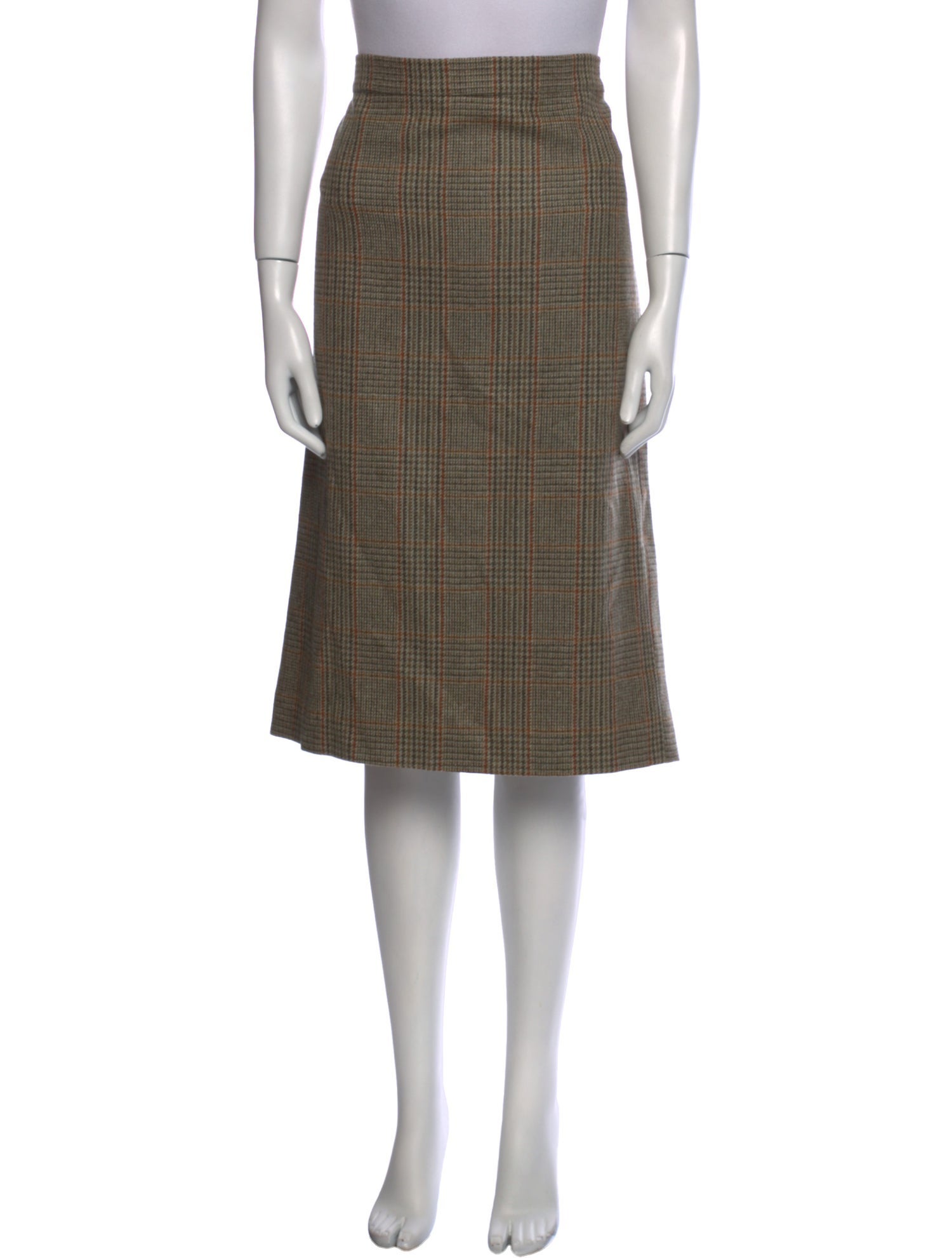 Eskandar Wool Knee-Length Skirt