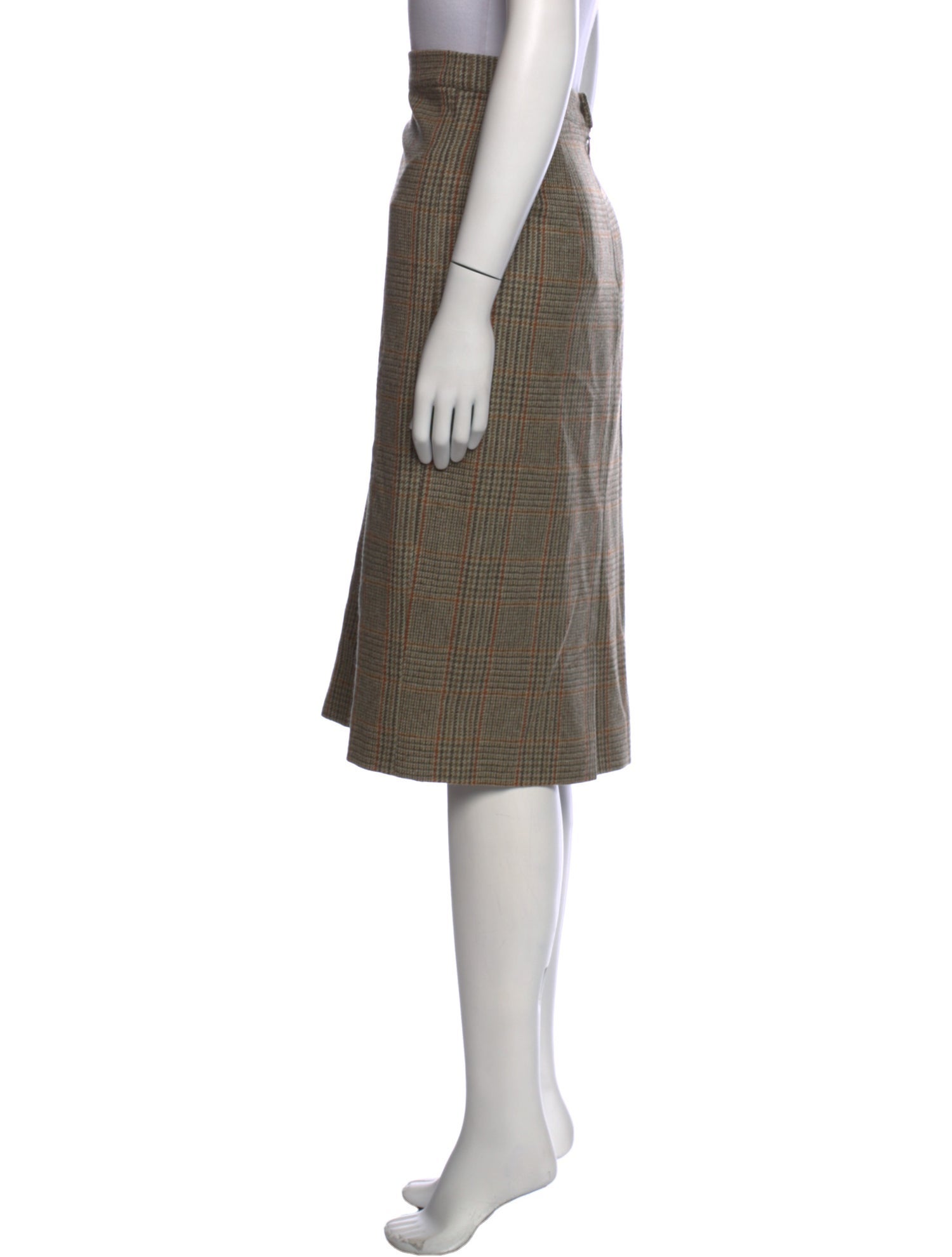 Eskandar Wool Knee-Length Skirt