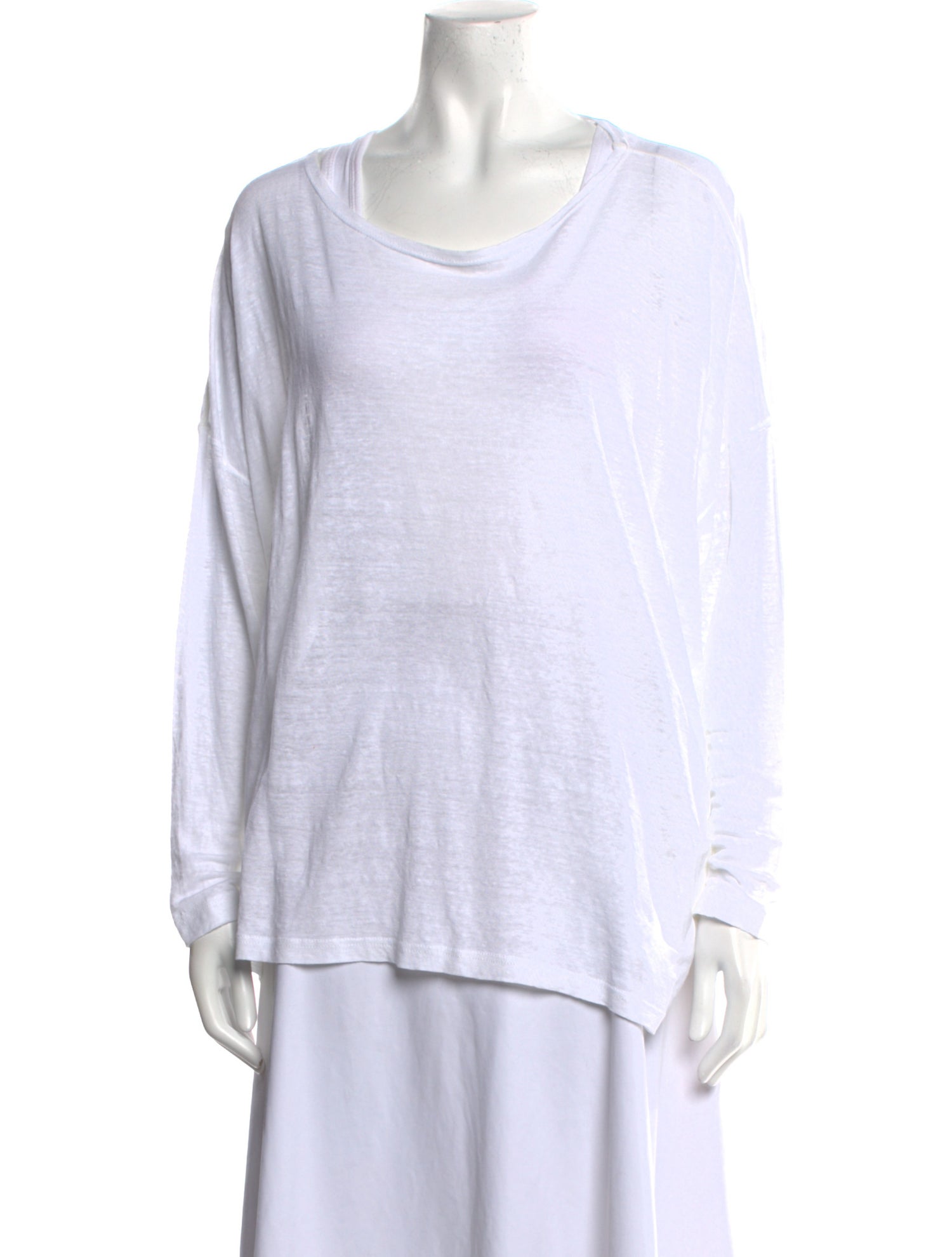 Eskandar Linen Scoop Neck T-Shirt