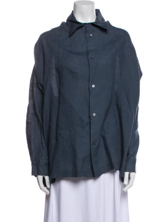 Eskandar Linen Long Sleeve Button-Up Top