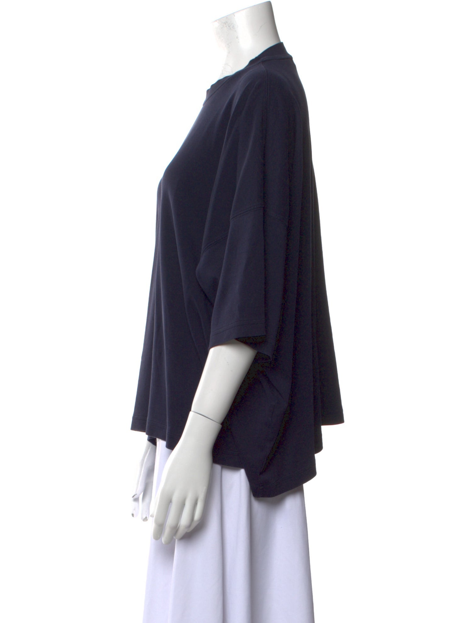 Eskandar Crew Neck Three-Quarter Sleeve T-Shirt