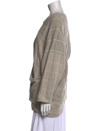 Eskandar Striped Open Front Sweater