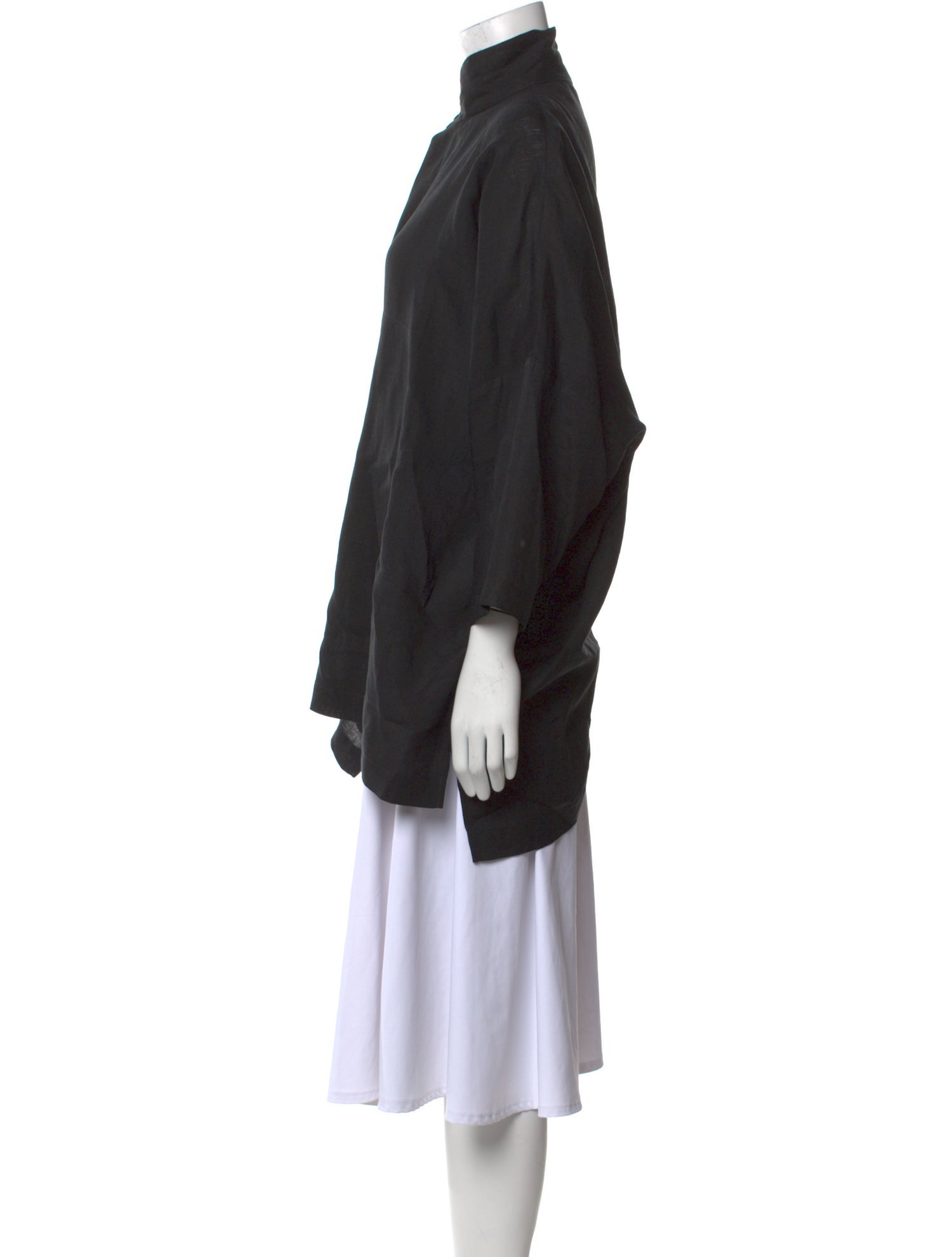 Eskandar Mock Neck Long Sleeve Tunic