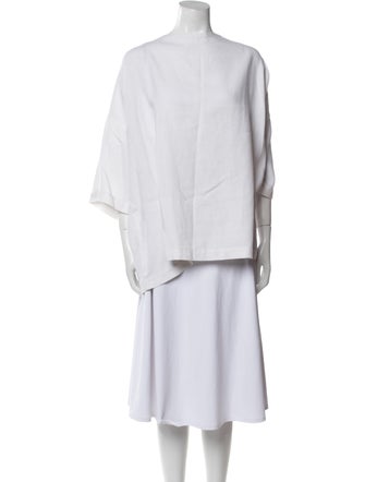 Eskandar Linen Bateau Neckline Tunic