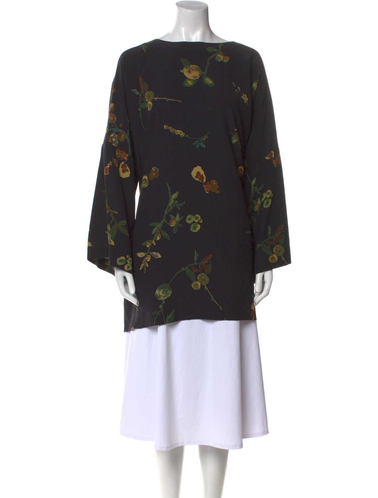 Eskandar Silk Floral Print Tunic