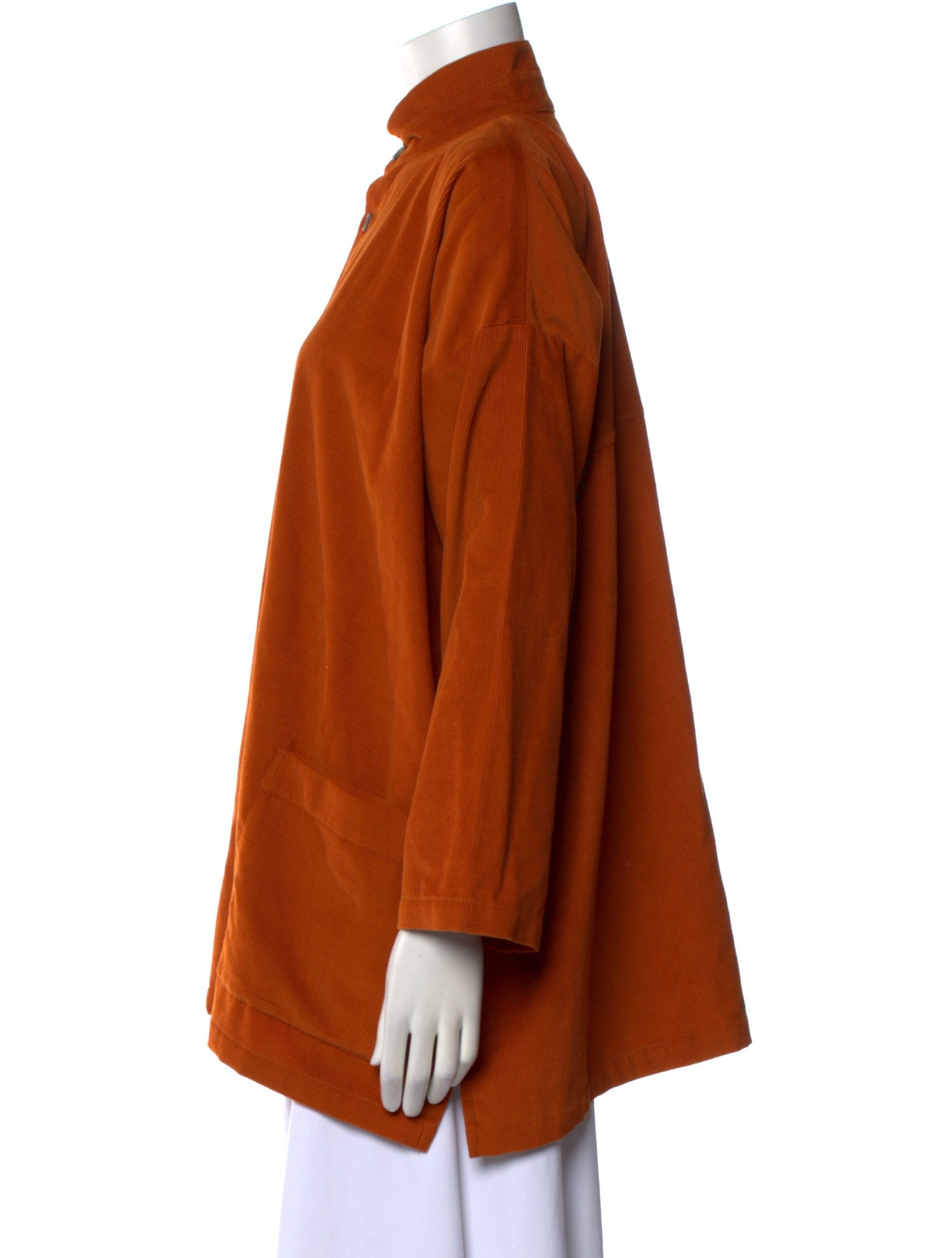 Eskandar Cashmere Mock Neck Button-Up Top