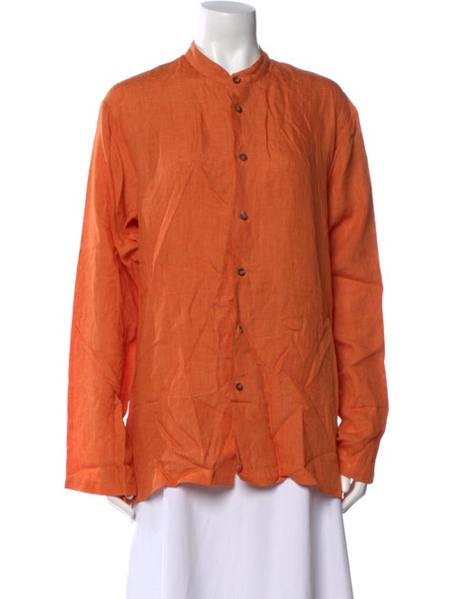Eskandar Linen Long Sleeve Button-Up Top