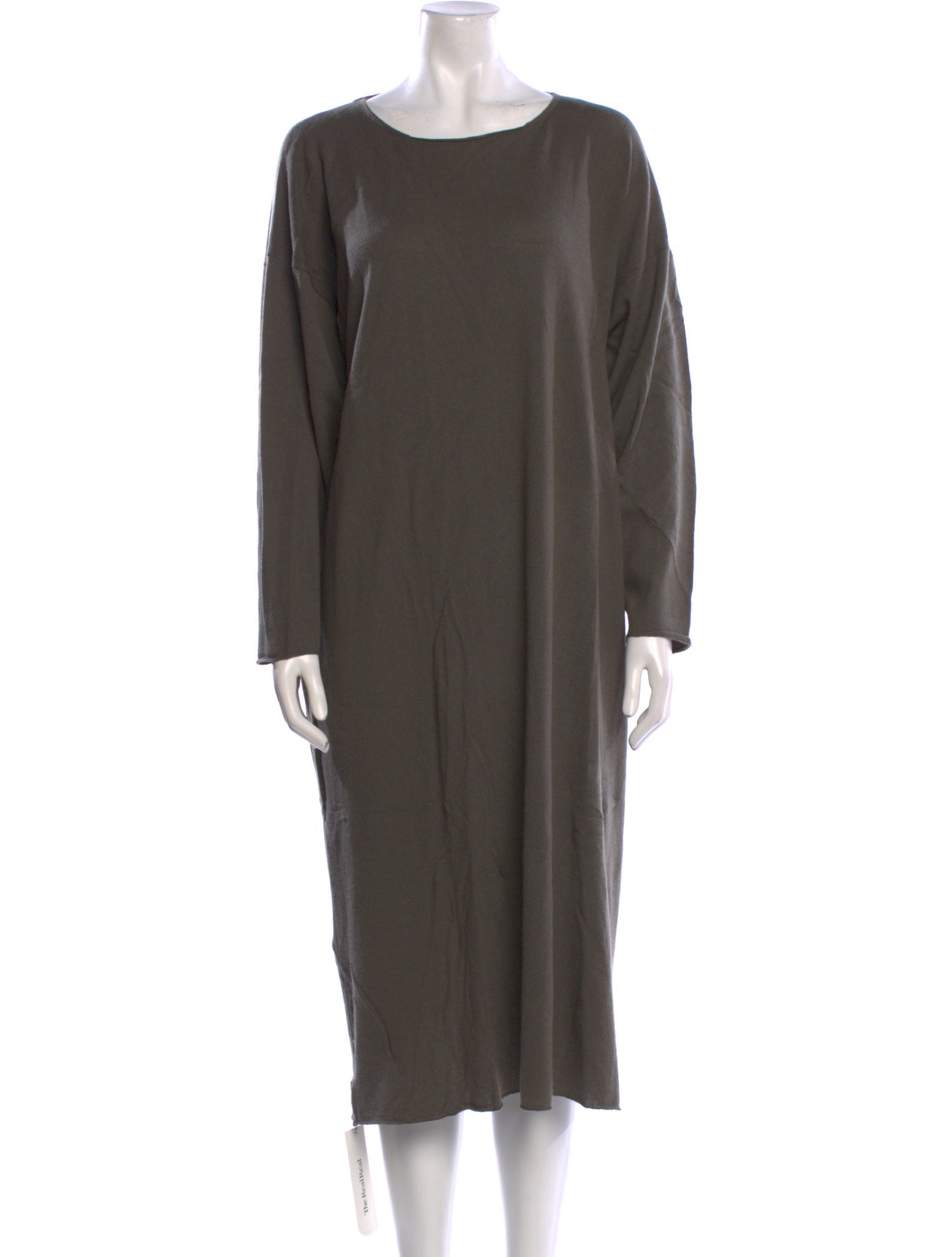 Eskandar Bateau Neckline Midi Length Dress