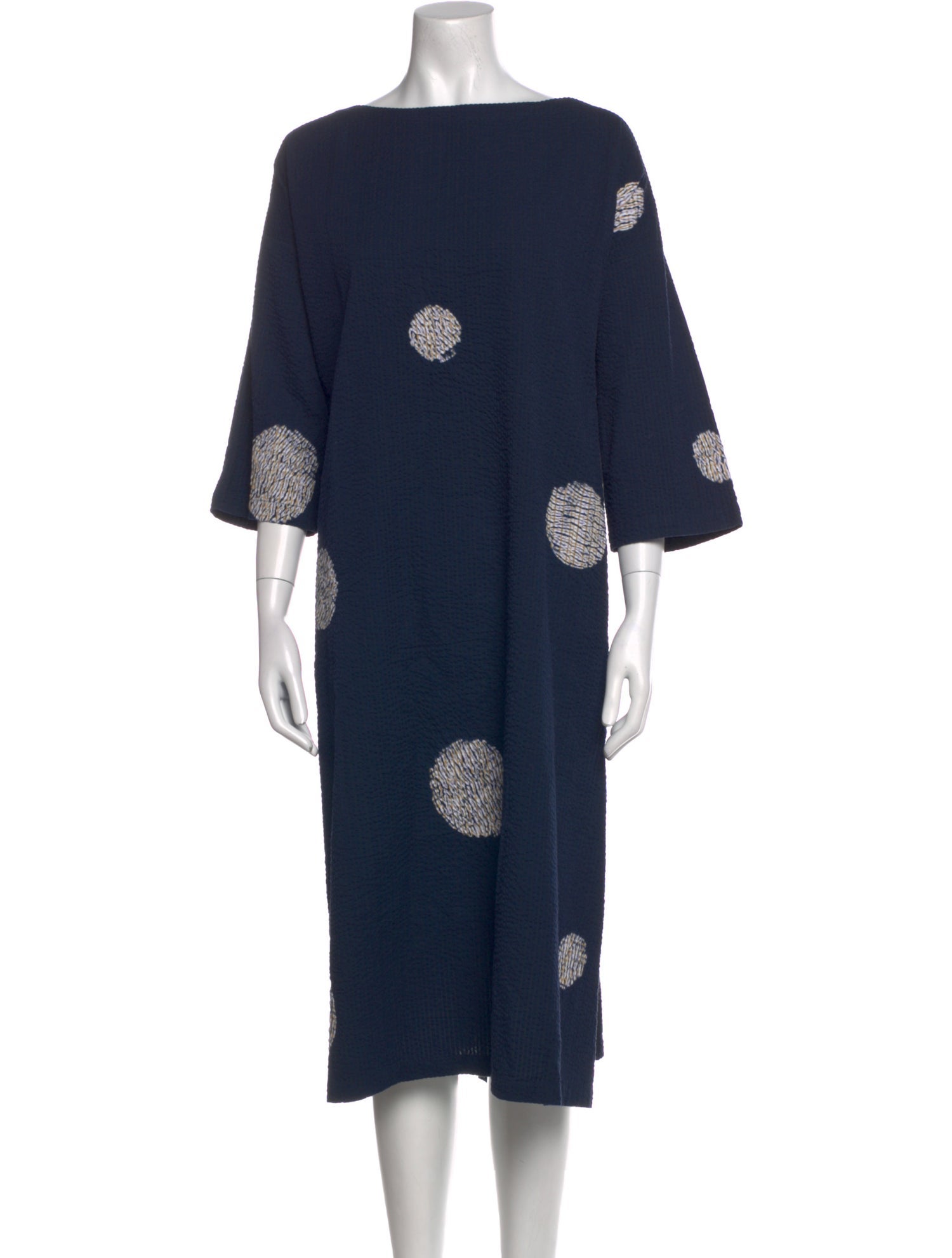 Eskandar Floral Print Midi Length Dress