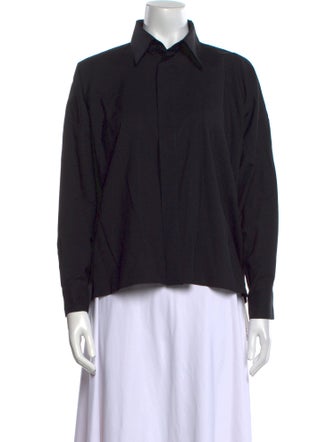 Eskandar Wool Long Sleeve Button-Up Top