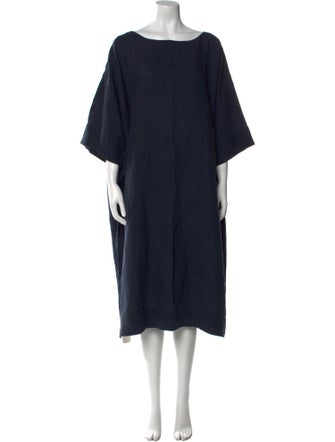 Eskandar Linen Midi Length Dress