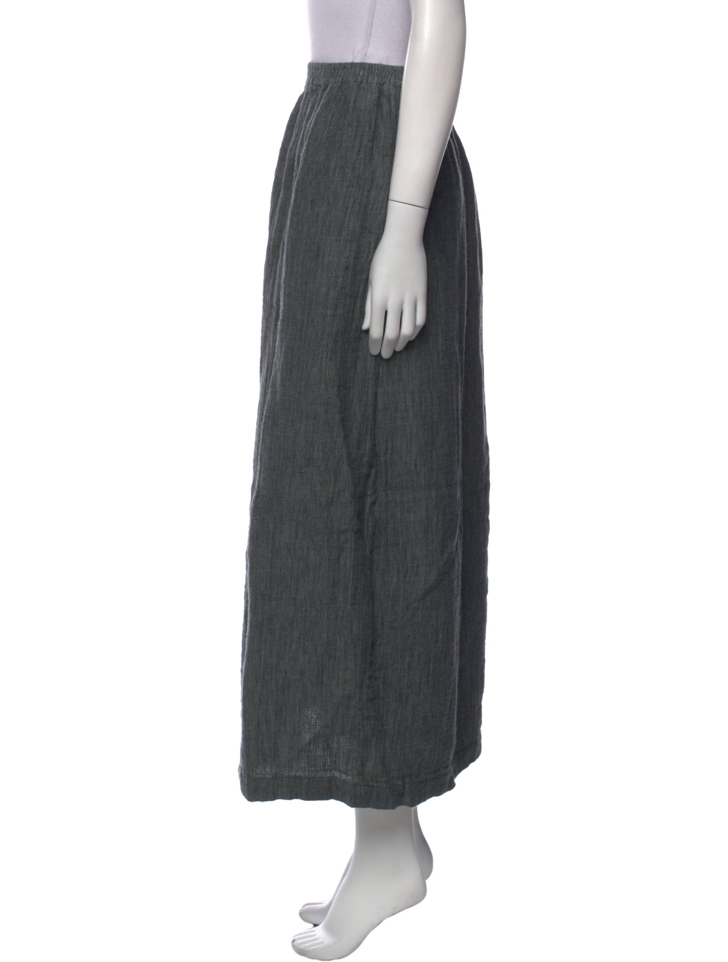Eskandar Linen Midi Length Skirt