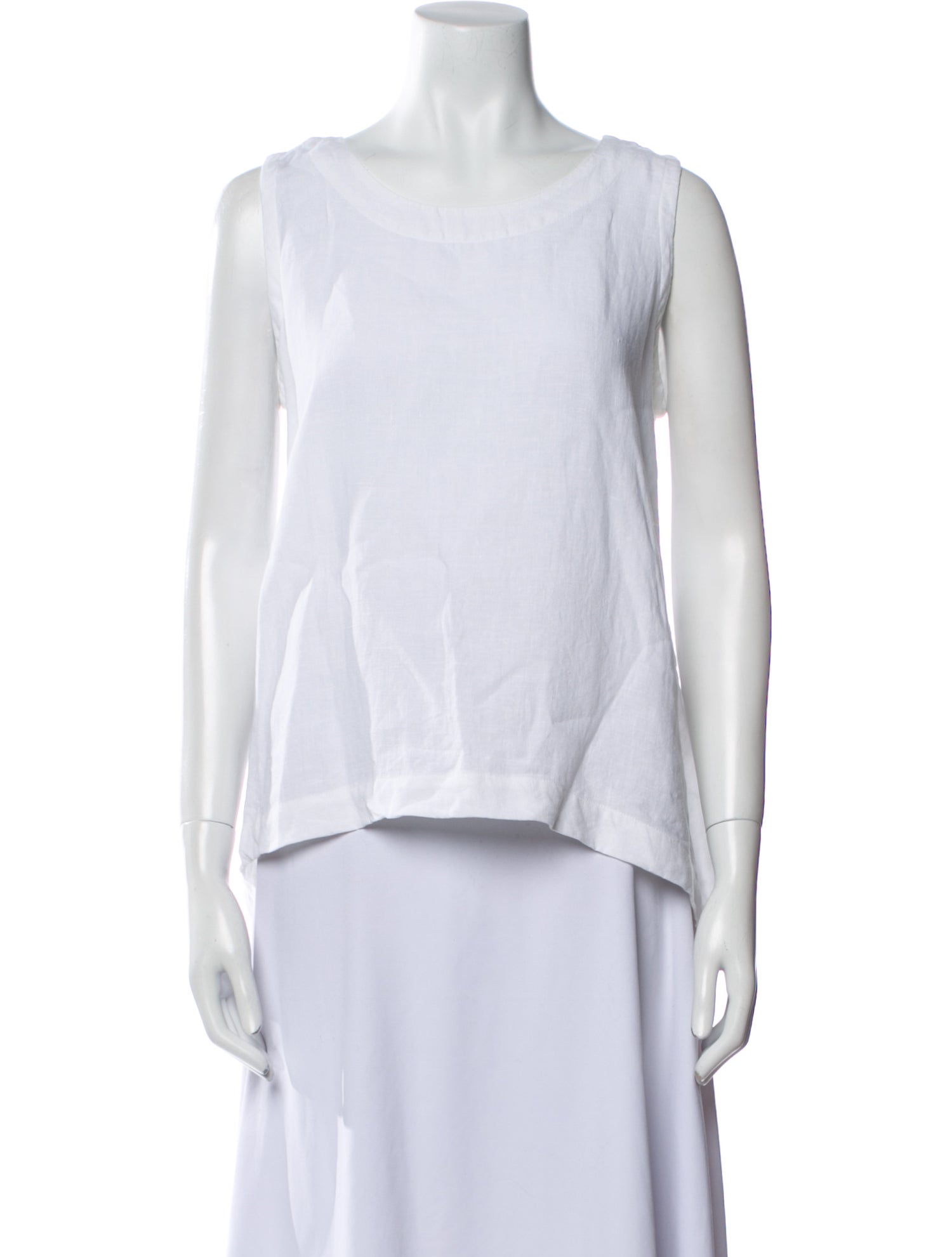 Eskandar Linen Scoop Neck Top