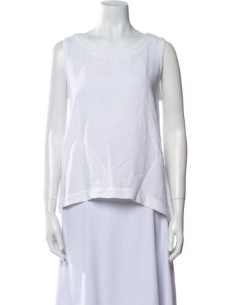 Eskandar Linen Scoop Neck Top