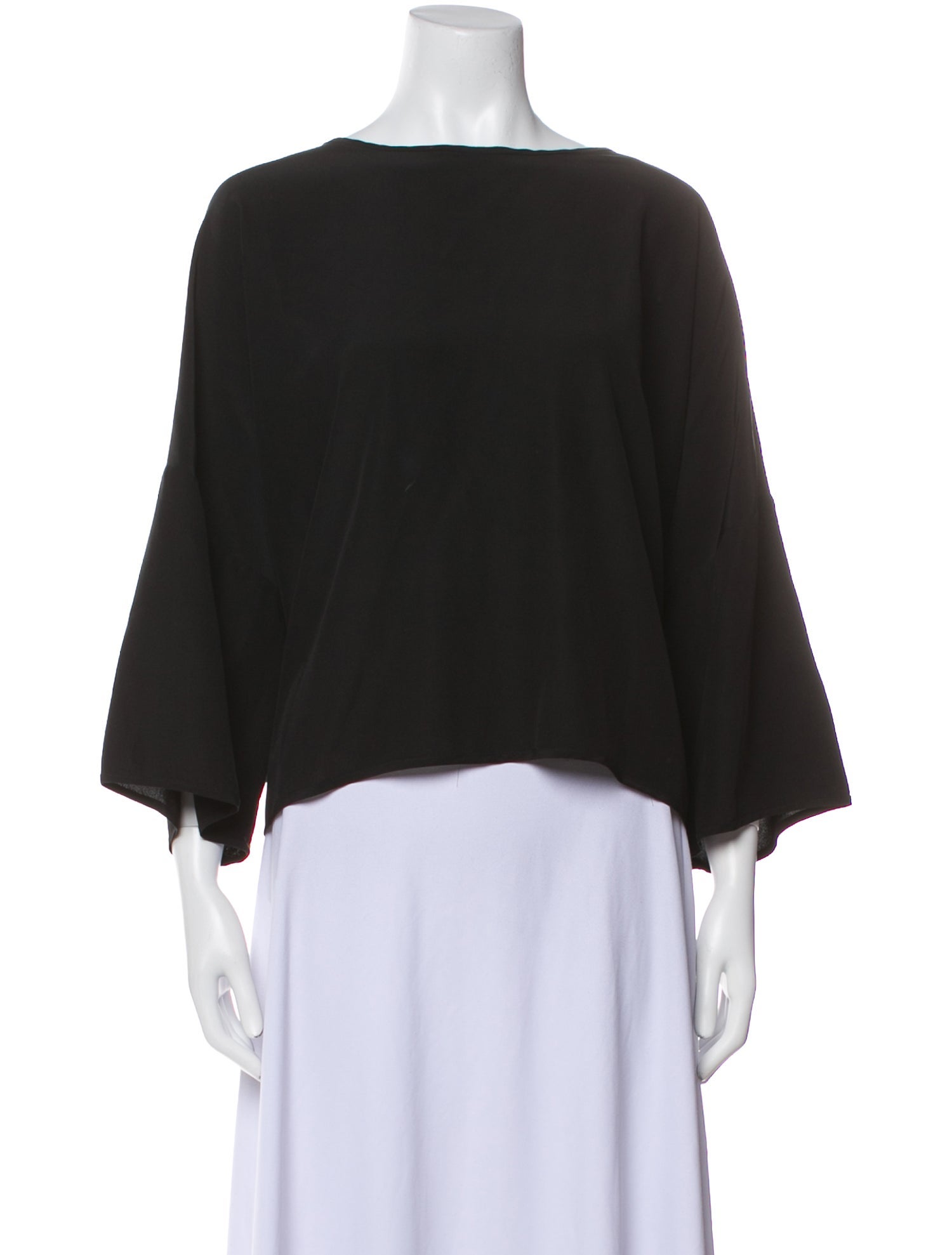 Eskandar Silk Bateau Neckline Blouse