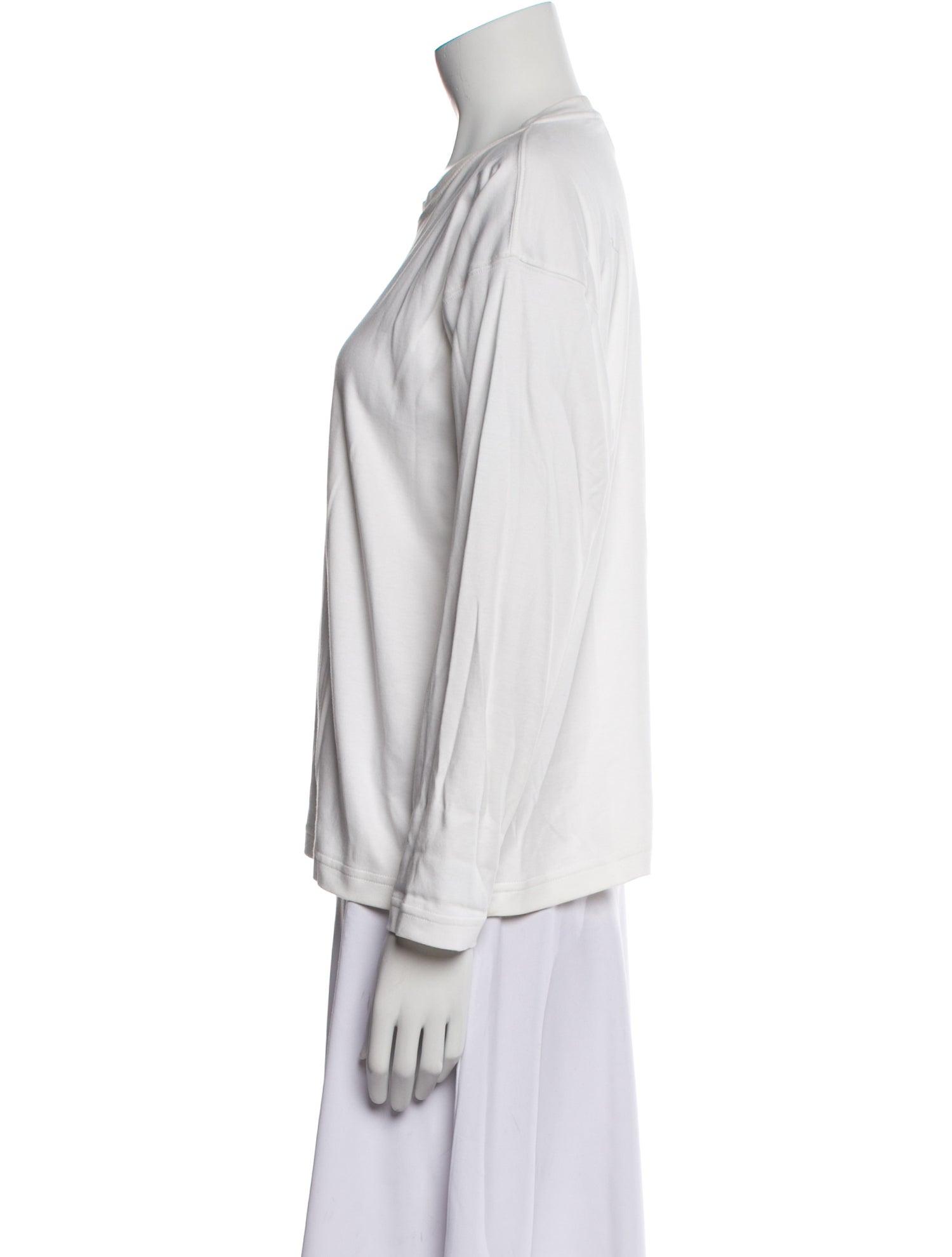 Eskandar Scoop Neck Three-Quarter Sleeve T-Shirt