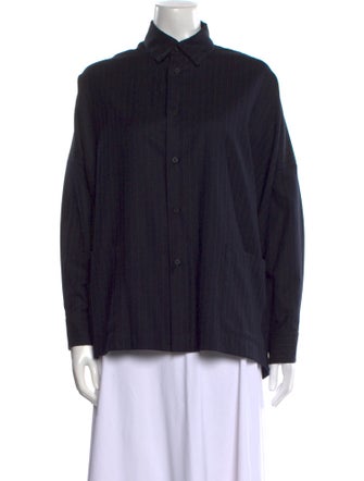 Eskandar Wool Long Sleeve Button-Up Top