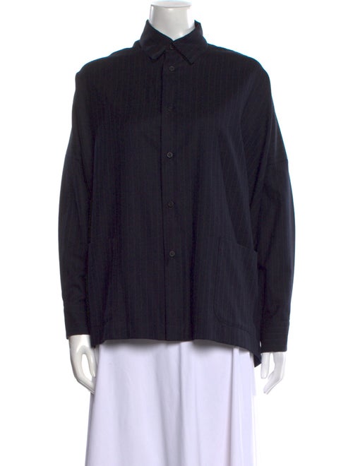 Eskandar Wool Long Sleeve Button-Up Top