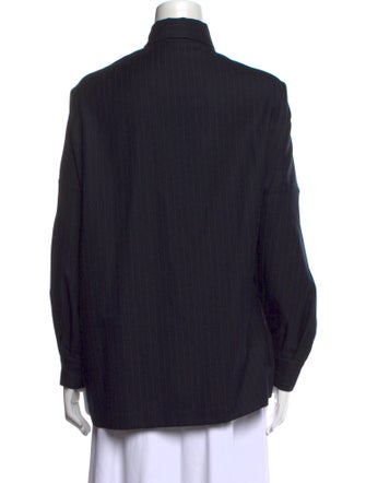 Eskandar Wool Long Sleeve Button-Up Top