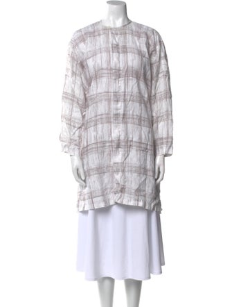 Eskandar Linen Plaid Print Tunic
